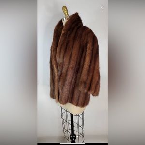 1950s Mink Swing Coat l Midcentury Winter Coat Fur Coat Vintage l